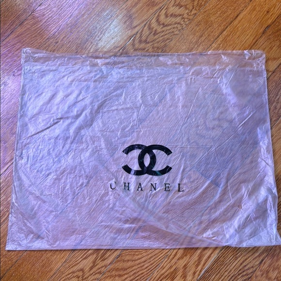 CHANEL Logo Tote Black Velour & Pink Satin Original Wrapper Precision Collection - Picture 12 of 12